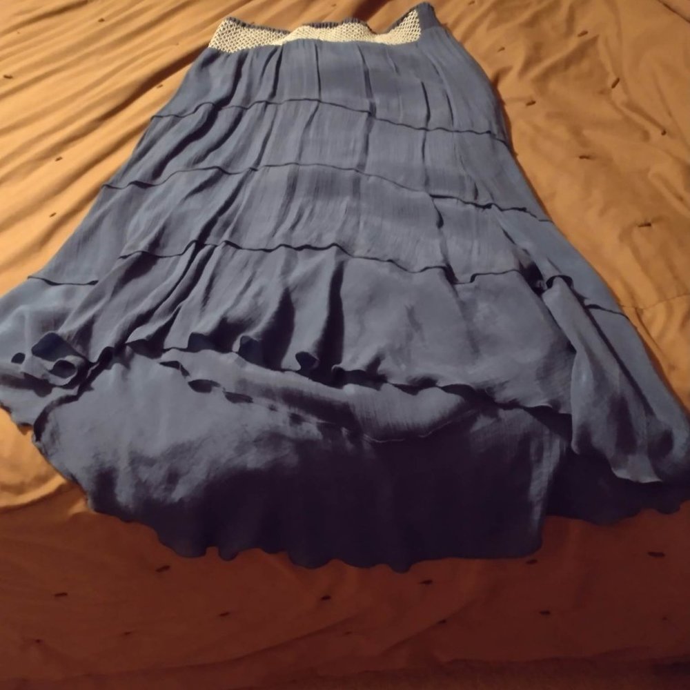 Womens XL blue elastic waist skirt